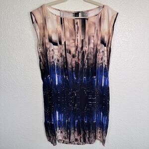 Zero + Maria Cornejo Dress Womens 4 Sheath Sleeveless Silk Abstract Modern Artsy